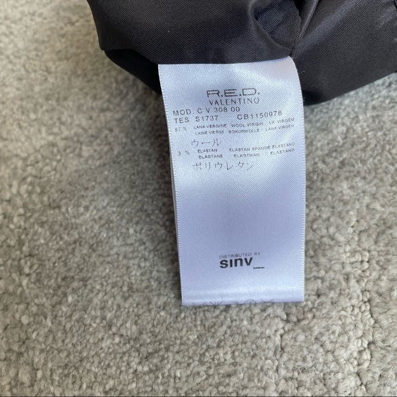 RED VALENTINO Gray Sleeveless V-Neck Virgin Wool Mini Dress EUC Size 44/US 6 - Picture 9 of 11